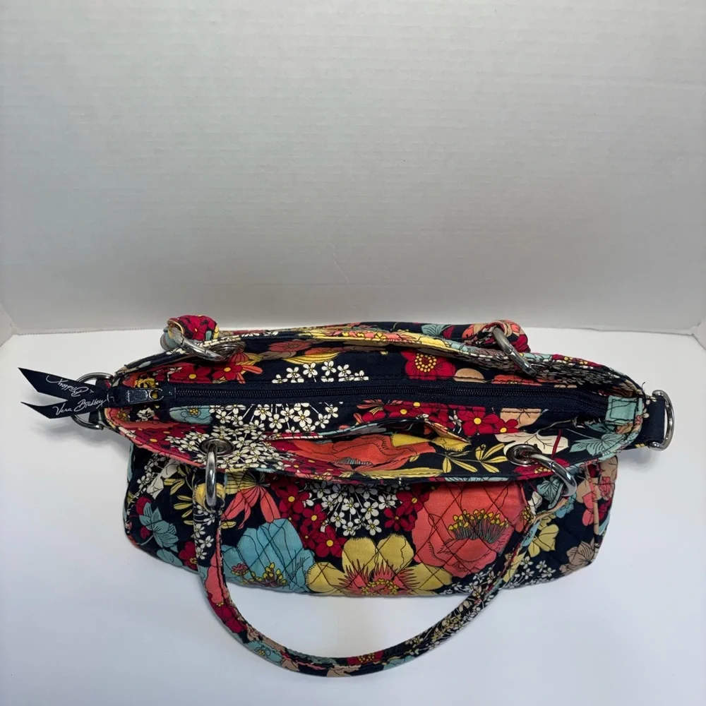 Vera Bradley Retired Happy Snails Multicolor Floral Shoulder Bag Quilted